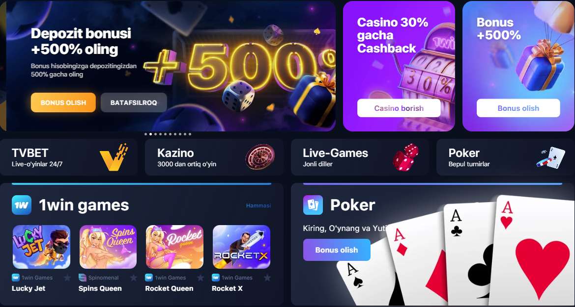 Bukmeker va kazinoning rasmiy veb-sayti